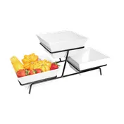 Cal-Mil SR2030-13 Gourmet Bowl Display, 9"W X 25"D X 11"H, 2-Tier, Square 1 image