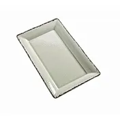 American Metalcraft AWMEL21 Plastic Serving Platter, 21"L x13"W x2"H Rectangular White Melamine, Dishwasher Safe 1 image