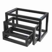 American Metalcraft AWR10 Black Wood Riser Set, 3-Piece, Lacquered 1 image