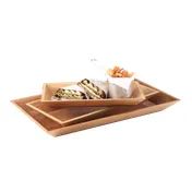American Metalcraft BAM14 - Rectangular Bamboo Tray, 14-1/4" L x 7-1/2" W x 1-1/2" H, Natural Finish 1 image