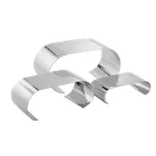 American Metalcraft CRH3 Curl Riser Set - 3 Silver Steel Risers, Hammered, 8.25"-12.5" L - 3/Set 1 image