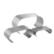 American Metalcraft CRS3 Curl 3-Piece Satin Silver Metal Risers - Set 1 image