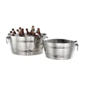 American Metalcraft DWBT185 Tub, 29 Qt 27.8 L Steel, Insulated, 18-1/2" Dia x 9" H, Hammered Finish 1 image