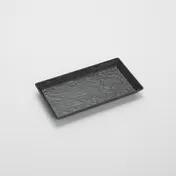 American Metalcraft FSMEL19 - Rectangular Melamine Tray, 14x7-1/2x1-1/2 in, Faux Slate Black Finish 1 image