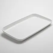American Metalcraft LFTPW22 Rectangular Melamine Platter, 22" L x 12.25" W x 2.25" H, White Plastic Serving Tray 1 image