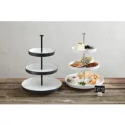 American Metalcraft LFTTSB17 Tiered Display Stand, 17.5" White Melamine with Black Speckles, 3-4 Tier Lift Collection 2 image