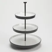 American Metalcraft LFTTSB17 Tiered Display Stand, 17.5" White Melamine with Black Speckles, 3-4 Tier Lift Collection 1 image
