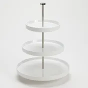 American Metalcraft LFTTSW17 Tiered Display Stand, Round White Melamine, 17.5" H, 3-4 Tier Lift Collection 1 image