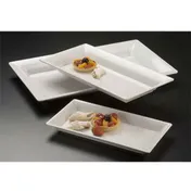 American Metalcraft MEL23 Endurance Rectangular Platter, 18" L x 8.25" W x 2" H, White Melamine 1 image