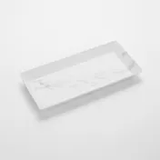 American Metalcraft MWMEL21 Rectangular Melamine Platter, 21" L x 13" W x 2" H, White Marble Pattern, Naturals 1 image