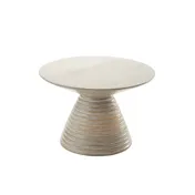 American Metalcraft MWPDS6 Pedestal Sun-Bleached Ribbed Wood Round 6-1/4" Height Hampton Collection 1 image