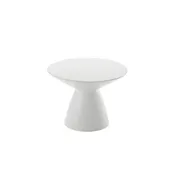 American Metalcraft MWPDW5 Pedestal Display Stand, 5-1/4" Height Round White Wood Hampton Collection 1 image