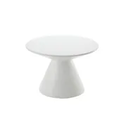 American Metalcraft MWPDW6 Pedestal Display Stand, 6.25" Height Round White Wood Hampton Collection 1 image