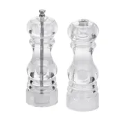 American Metalcraft PMSA62 Salt & Pepper Shaker And Mill Set, 6-Inch Clear Acrylic Condiment Dispenser 1 image