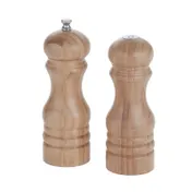 American Metalcraft PMSBA62 Salt & Pepper Shaker and Mill Set, 6-Inch Bamboo Wood, Condiment Dispenser 1 image