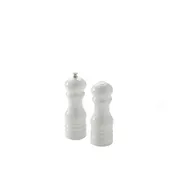 American Metalcraft PMSW62 Salt & Pepper Shaker And Mill Set, 6" Height, Wood, White Finish 1 image