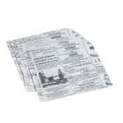American Metalcraft PPRN76 Fry Paper Bag, 7" x 6", Grease-Resist Squares, Newsprint Paper - 250/Pack 1 image