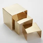 American Metalcraft RSG3 Square Riser Set, Stainless Steel Gold Finish - Set 1 image