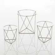 American Metalcraft RSGS3 Geometric Rise Set, 3-Piece, Stainless Steel Display Risers 1 image