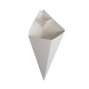 American Metalcraft SQFBCN10 - 10 oz Square Fry Cone, 4-3/4" x 7-1/4" White Paper Fold-Out Pocket, 100/Pack 1 image