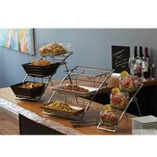 American Metalcraft TASLG Tiered Display Stand - 3-Tier Arch, Chrome Silver, 21" L x 15.25" W x 12.75" H, H 9-12" 2 image