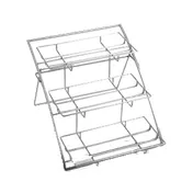 American Metalcraft TASLG Tiered Display Stand - 3-Tier Arch, Chrome Silver, 21" L x 15.25" W x 12.75" H, H 9-12" 1 image