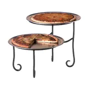 American Metalcraft TLSP1219 Ironworks 2-Tier Display Stand, Black Iron, 19-3/8" L x 11-3/4" W x 12-3/8" H, Curled Foot 1 image