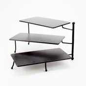 American Metalcraft TPREC3 3-Tier Display Stand, Black Metal, 17-3/8" L x 7.5" W x 10" H, Foldable, Hand-Wash Only 1 image