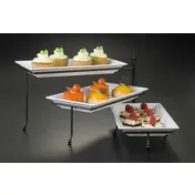 American Metalcraft TTREC3 Ironworks 3-Tier Stand, Black Wrought Iron, 17-3/8" x 7-1/2" x 10" (H 9-12"), Center-Swing 1 image