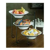 American Metalcraft TTRS3 3-Tier Stand, 17-3/8" H x 9-3/4" W, 5-1/2"-11"-16-1/2" H, black wrought iron, metal base 1 image