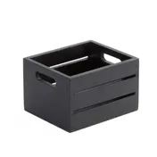 American Metalcraft WCBL7 Condiment Organizer Caddy, 7.5" L x 6.25" W x 4.75" H, wood, black, 1-section, hand wash 1 image