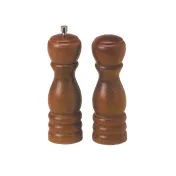 American Metalcraft WPMS62 Salt & Pepper Shaker Mill Set, 6-Inch Height, Mahogany Wood, Steel Grinder 1 image