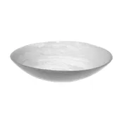 American Metalcraft WSBL15 - 5-Quart (169 oz) Round Resin bowl, 15.75" Diameter x 3.5" H, White swirl, Hand wash 1 image