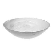 American Metalcraft WSBM11 2-Quart Translucent Bowl, 11-5/8" Dia x 3-3/8" H, White Swirl Resin 1 image
