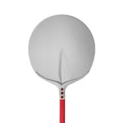 AMPTO 750/33A Pizza Peel Shovel, 13" Diameter, Anodized Aluminum, 59" Red Handle, Made in Italy 1 image