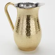 American Metalcraft BWPHG84 Bell Pitcher - 84 oz, 8-3/4" x 5" x 9-1/4" 201 Stainless Hammered Gold 1 image