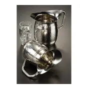 American Metalcraft HMWP85 Water Pitcher, 68 oz Capacity, 5" Dia x 8-1/4" H, Hammered Steel 1 image