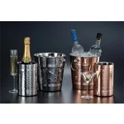 American Metalcraft SW4C Hammered Copper-Plated Wine Bucket, 4-3/4" Dia x 7-1/4" H, Holds 1 Bottle 1 image