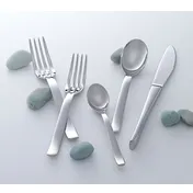 Steelite 5308S024 Oyster Cocktail Fork, 6" 2-Prong, 18/10 Stainless Steel, WNK Tura Finish - 1 Dozen 2 image