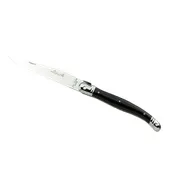Steelite 5392S079 - 9" Steak Knife, 2.5 mm Stainless Steel Blade, Black Handle, Sharpened - 6/Pack 1 image