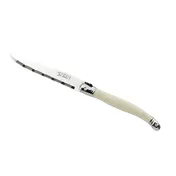 Steelite 5393S057 - 9" Serrated Steak Knife, 1.2 mm 13/0 Blade, Ivory Handle, Stamped, 8-9" - 6/Pack 1 image