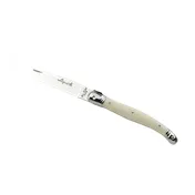Steelite 5393S079 Steak Knife - 9" 13/0 Stainless Steel Blade, ABS Ivory Guilloche Handle - 6/Pack 1 image