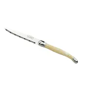 Steelite 5394S057 Steak Knife - 9" Serrated Blade, 13/0 Steel, Horn Handle, 8-9" Overall - 6/Pack 1 image