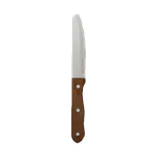 Steelite 5794WP059 - Stamped 5" Steak Knife, 8"-9", 13/0 Stainless Steel, Wood Handle - 1 Dozen 1 image