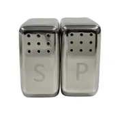 Steelite 7347MW160 Salt & Pepper Shaker, 2 oz, 1.875" x 1.0" x 1.75" Stainless Steel, Set - 1 Dozen 1 image