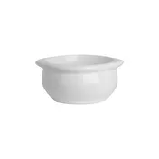 Steelite DCI12BUW - White Ceramic Soup Bowl, 10-12 oz, 4-1/4" Dia x 2" H, Handle Oven Safe - 1 Dozen 1 image