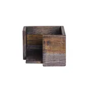 Steelite DWFBWDNH475AG Napkin Holder, 5.75" x 5.75" x 4" Ash Grey Wood, Fusion Buffet System 1 image