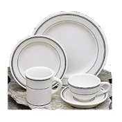 Steelite HL2531 - Rolled Rim Soup Bowl, 9" 12.75 Oz, Green Band China, Dishwasher Safe - 24/Case 2 image