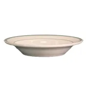 Steelite HL2531 - Rolled Rim Soup Bowl, 9" 12.75 Oz, Green Band China, Dishwasher Safe - 24/Case 1 image