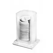 Steelite KMK1008SH Cup/Lid Dispenser,White Resin Stand-1-Compartment4-1/2" L x 4-1/2" W x 8"H - 6/Case 1 image